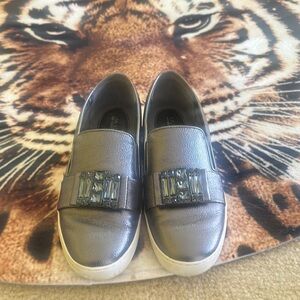 Stylish Women’s Slip-On Shoes - Silver
